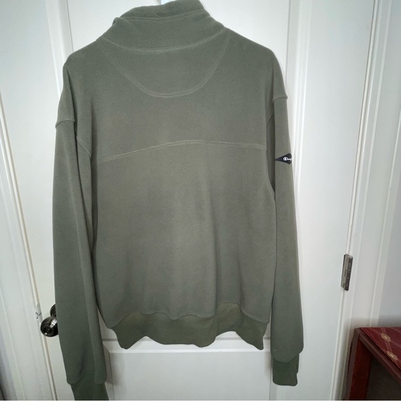 Champion Quarter Zip Pullover Sweatshirt Green - Picture 11 of 14
